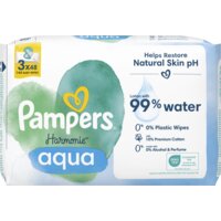 Een afbeelding van Pampers Harmonie aqua babydoekjes 3-pack