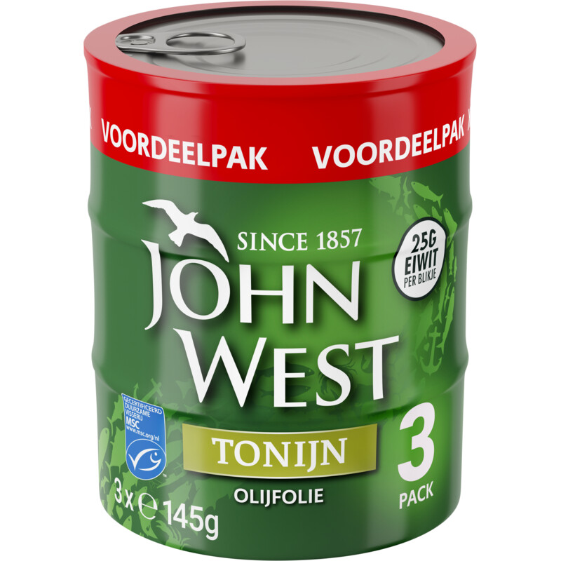 Een afbeelding van John West Tonijn in olijfolie 3-pack