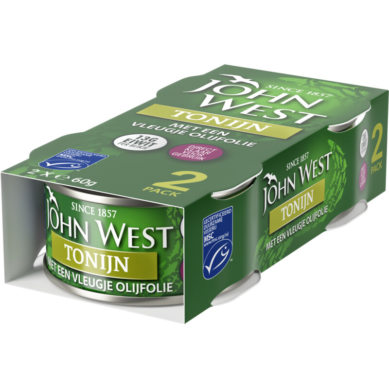 Een afbeelding van John West Tonijn met een vleugje olijfolie 2-pack
