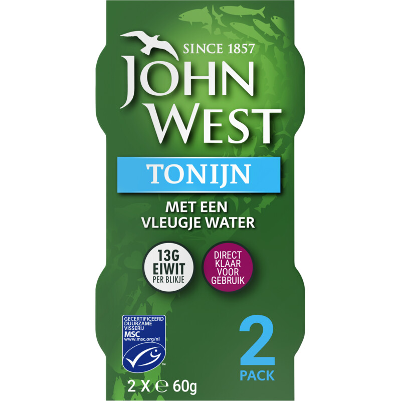 Een afbeelding van John West Tonijn met een vleugje water 2-pack