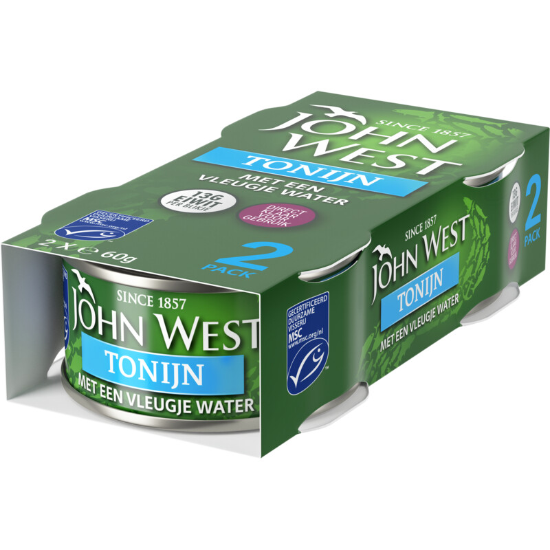 Een afbeelding van John West Tonijn met een vleugje water 2-pack