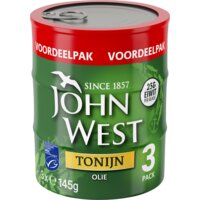 Een afbeelding van John West Tonijn in olie 3-pack