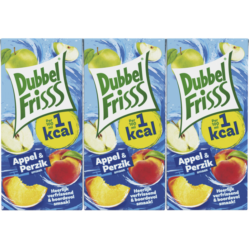 Een afbeelding van DubbelFrisss Appel & perzik 6-pack