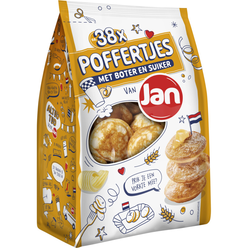 Een afbeelding van Jan Poffertjes met boter en suiker