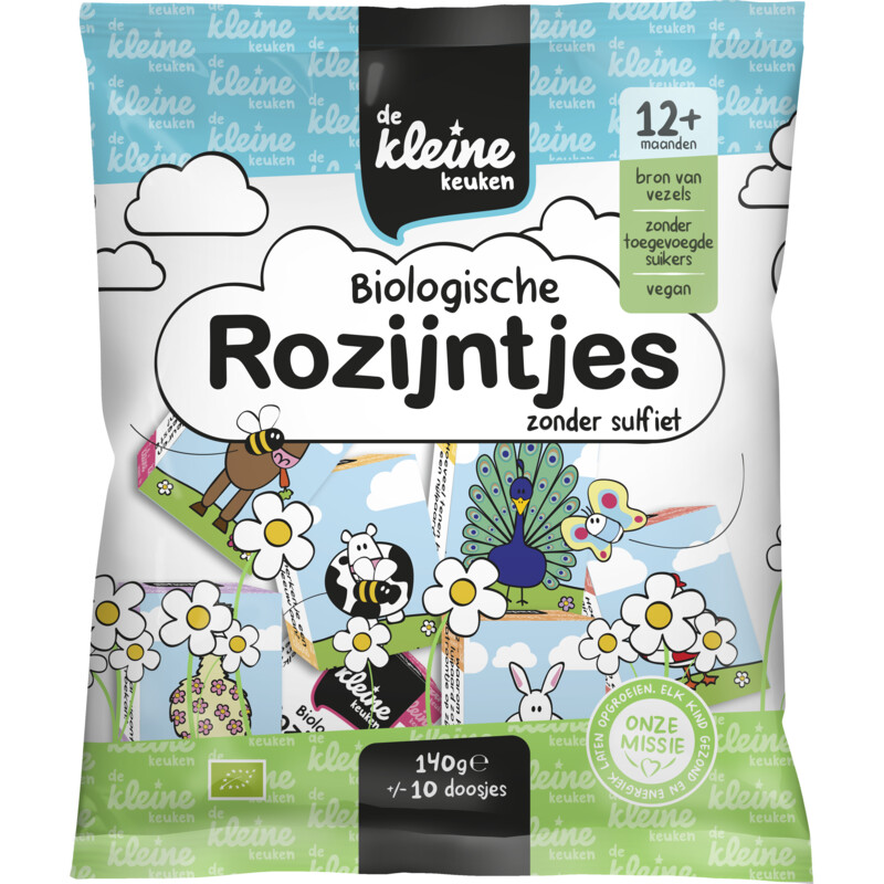 Een afbeelding van De Kleine Keuken Biologische rozijntjes 12m+
