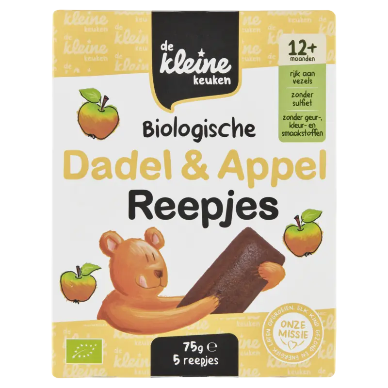 Biologische Dadel & Appel Reepjes 12+ Maanden 5 Stuks