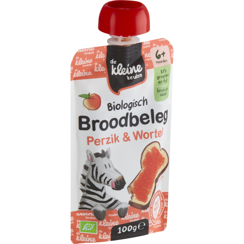 Een afbeelding van De Kleine Keuken Biologisch broodbeleg perzik&wortel 6m+