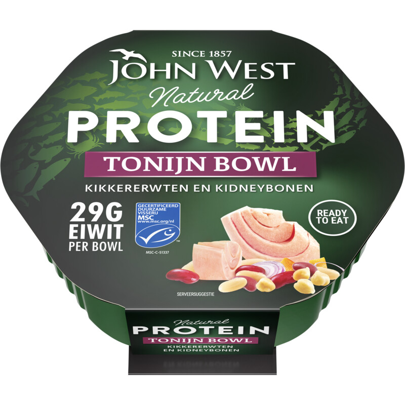 Een afbeelding van John West Protein tonijn bowl kidneybonen