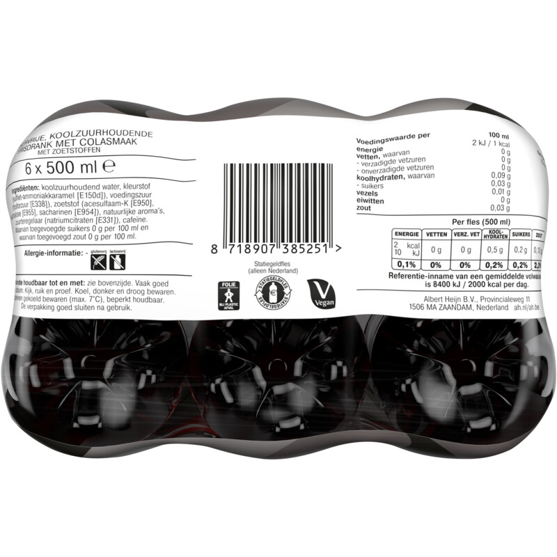 Een afbeelding van AH Cola zero sugar 6-pack