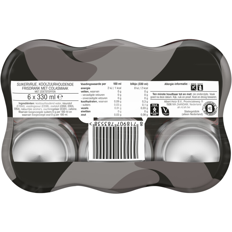 Een afbeelding van AH Cola zero sugar 6-pack