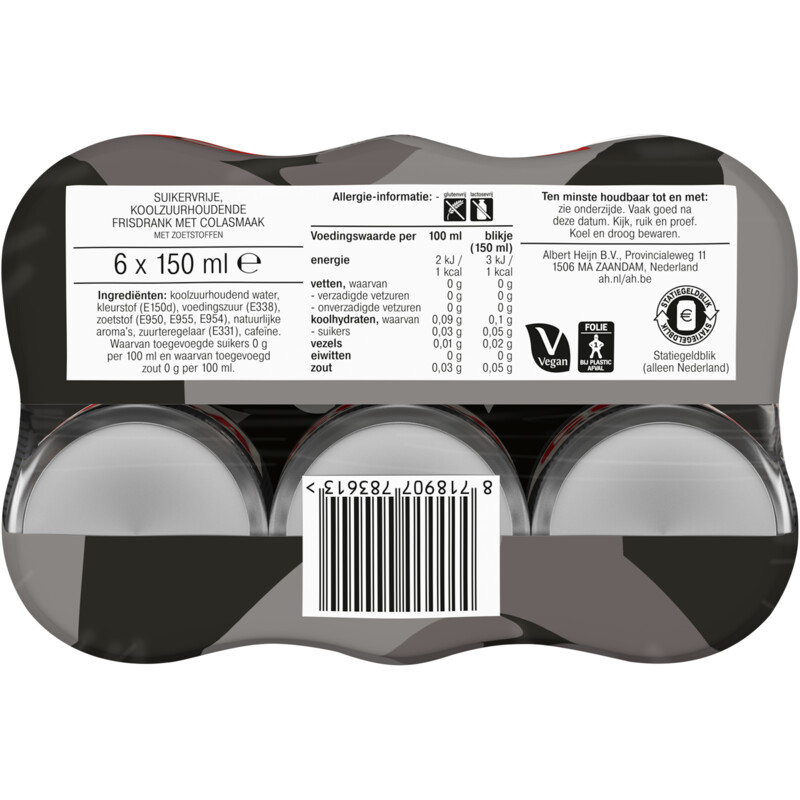 Een afbeelding van AH Cola no sugar mini 6-pack