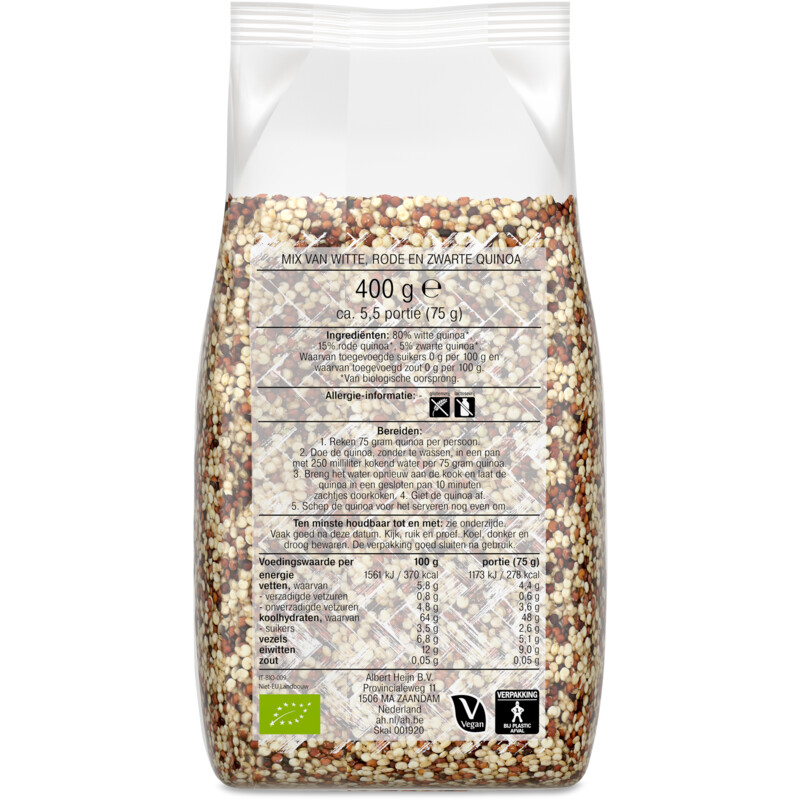 Een afbeelding van AH Biologisch Drie kleuren quinoa