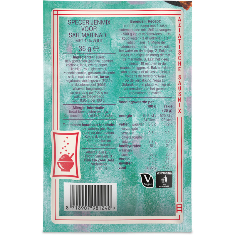 Een afbeelding van AH Saté marinade mix