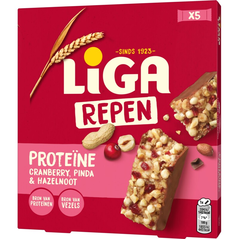 Een afbeelding van Liga Proteine reep cranberry