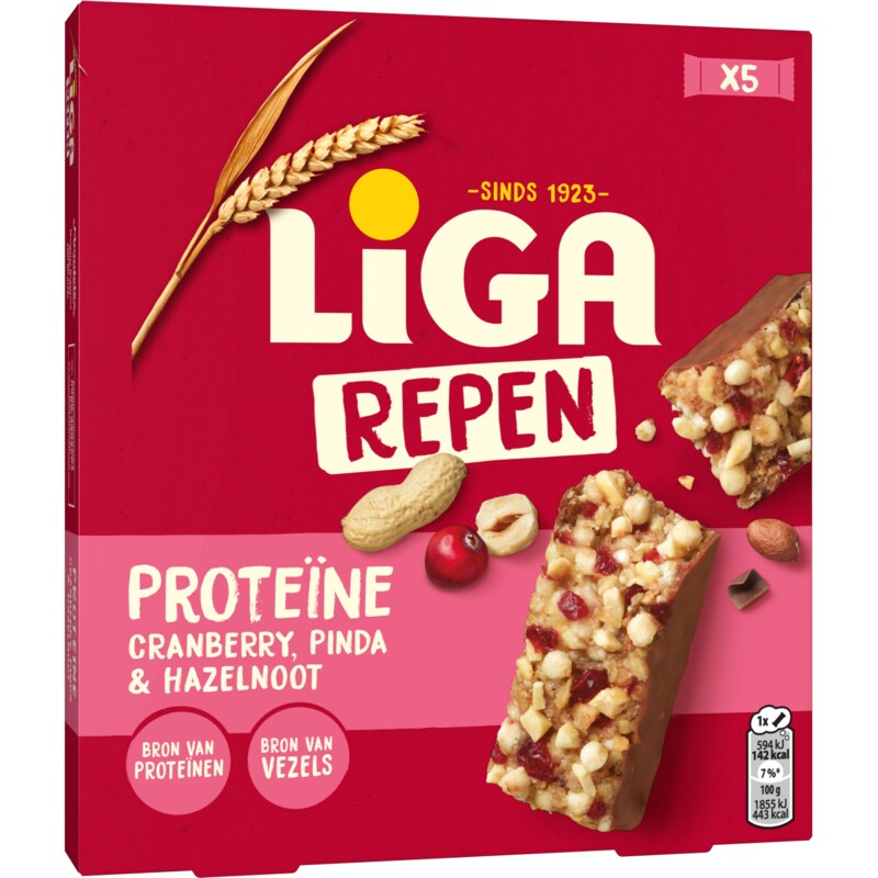 Een afbeelding van Liga Proteine reep cranberry