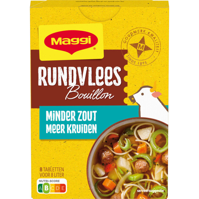 Een afbeelding van Maggi Rundvlees bouillon minder zout