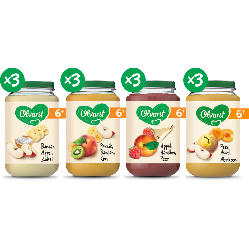 Een afbeelding van Olvarit Variatiemenu fruit 6m+