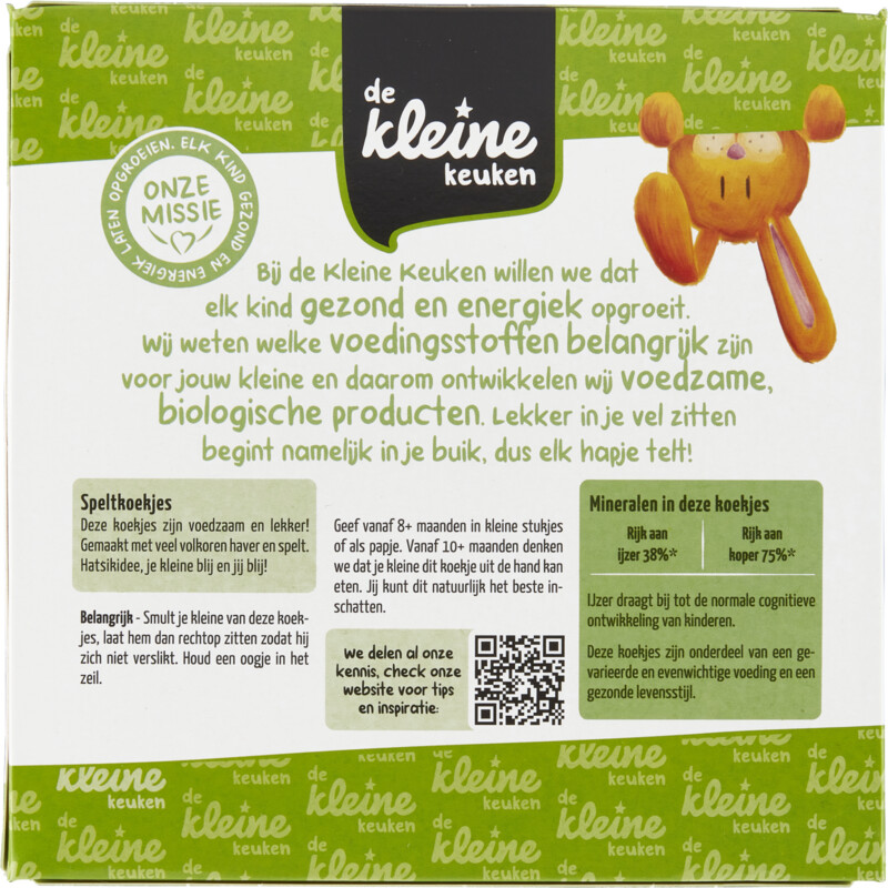 Een afbeelding van De Kleine Keuken Biologische speltkoekjes 8m+
