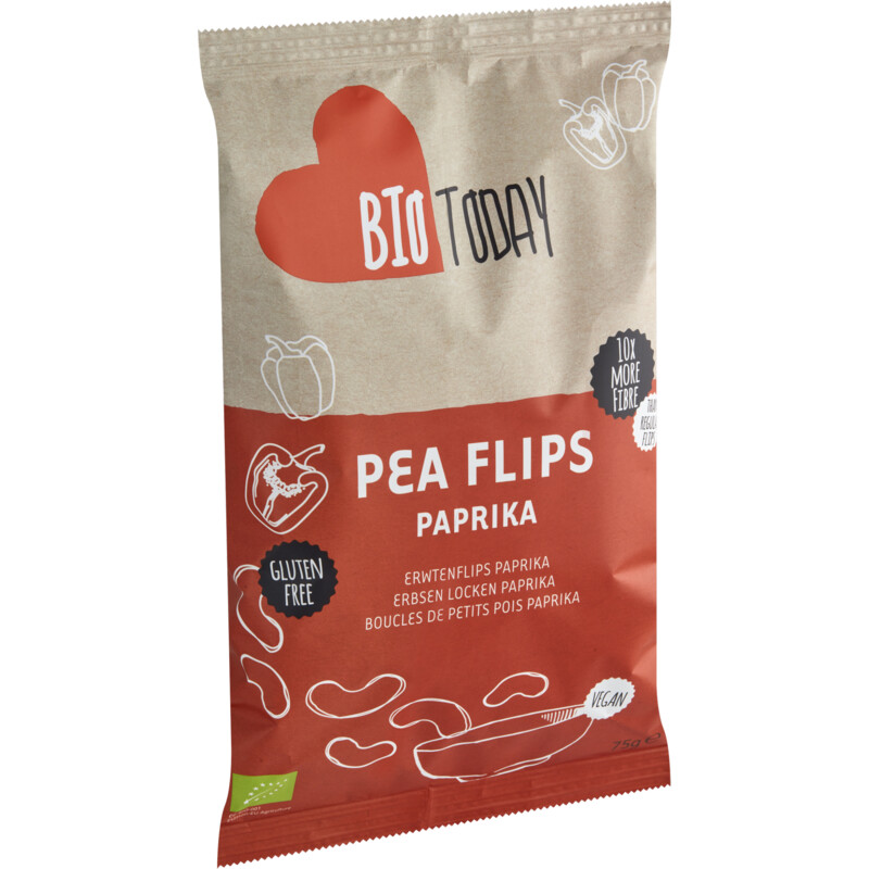 Een afbeelding van BioToday Erwtenflips paprika