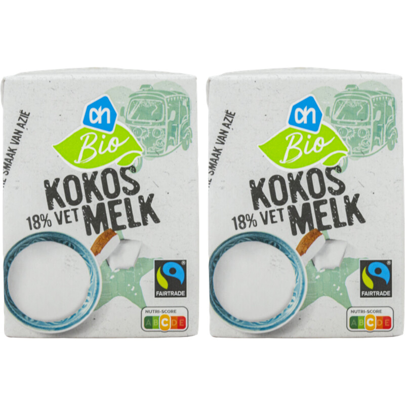Een afbeelding van AH Biologisch Kokosmelk 2-pack
