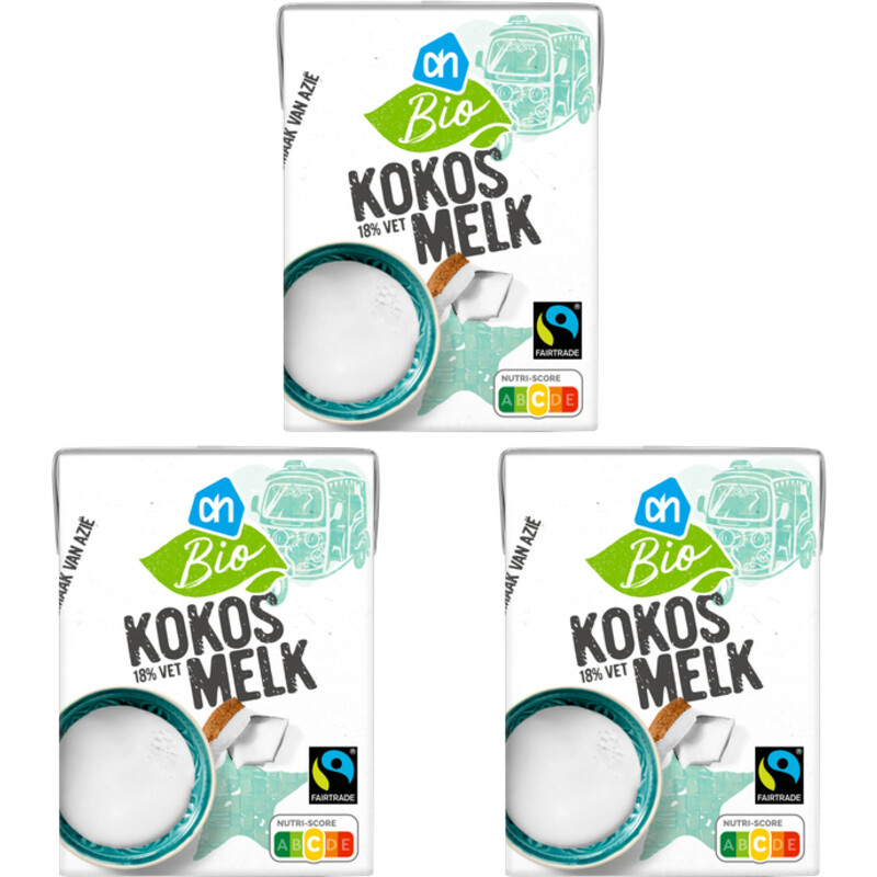 Een afbeelding van AH Biologisch Kokosmelk 3-pack