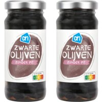 Een afbeelding van AH Zwarte olijven zonder pit 2-pack