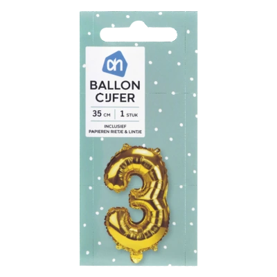 pdp-image-AH Folieballon nummer 3 goud 36cm