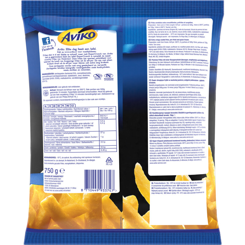 Een afbeelding van Aviko Supercrunch airfryer pommes frites