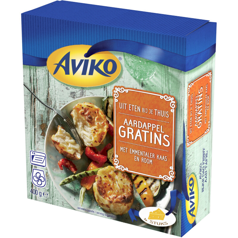 Een afbeelding van Aviko Aardappel gratins met emmentaler & room