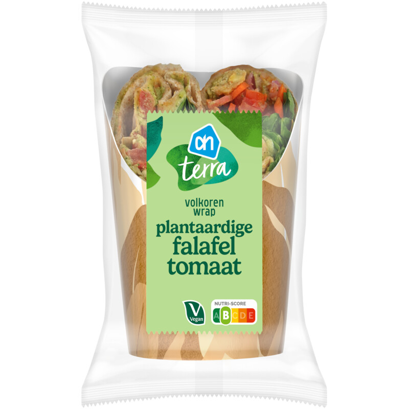 Een afbeelding van AH Terra Plantaardige wrap falafel tomaat