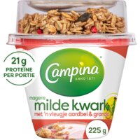Campina Magere milde kwark aardbei & granola bestellen | Albert Heijn