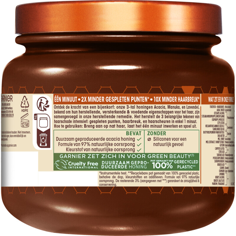 Een afbeelding van Loving Blends Hair remedy honing goud masker