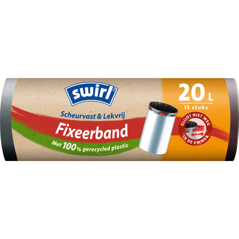 Een afbeelding van Swirl Vuilniszakken met fixeerband 20 liter