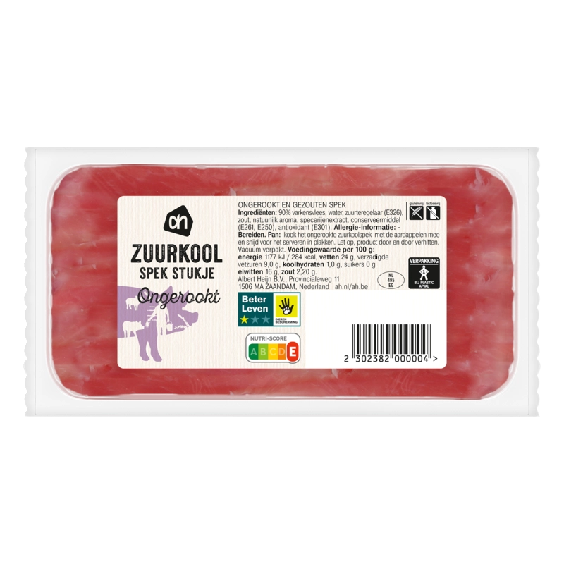 AH Ongerookt zuurkool spek stukje