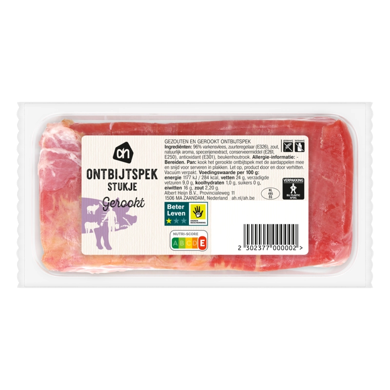 AH Gerookt ontbijtspek stukje