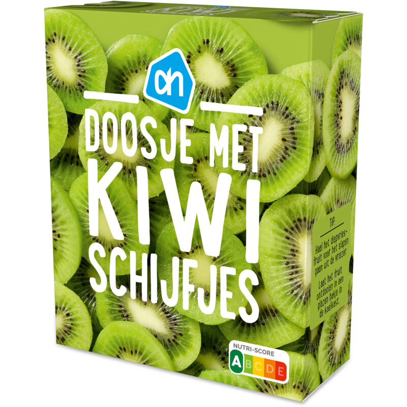 Een afbeelding van AH Doosje met kiwi schijfjes