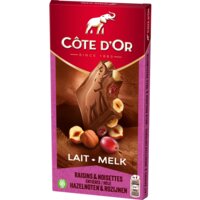 Een afbeelding van Côte d'Or Chocoladereep rozijnen hele hazelnoot