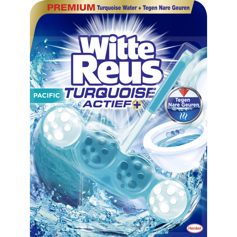 Een afbeelding van Witte Reus Toiletblok turquoise actief pacific