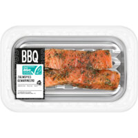 Een afbeelding van AH BBQ zalm spies gemarineerd