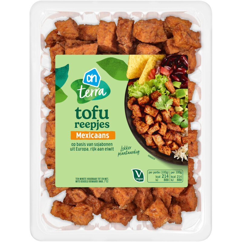 Een afbeelding van AH Terra Plantaardige tofu reepjes Mexicaans