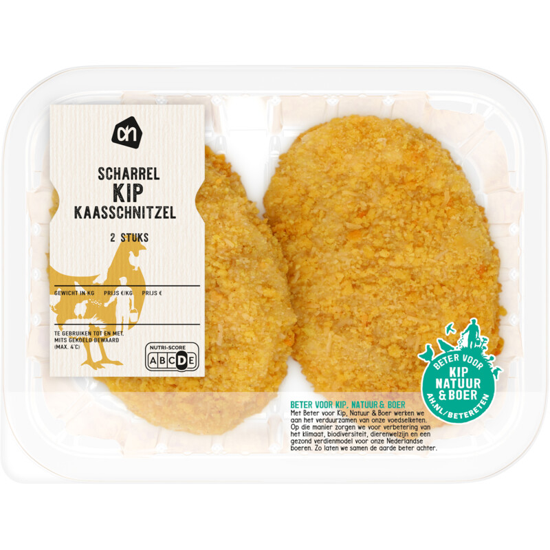 Een afbeelding van AH Scharrel kipkaasschnitzel 2 stuks
