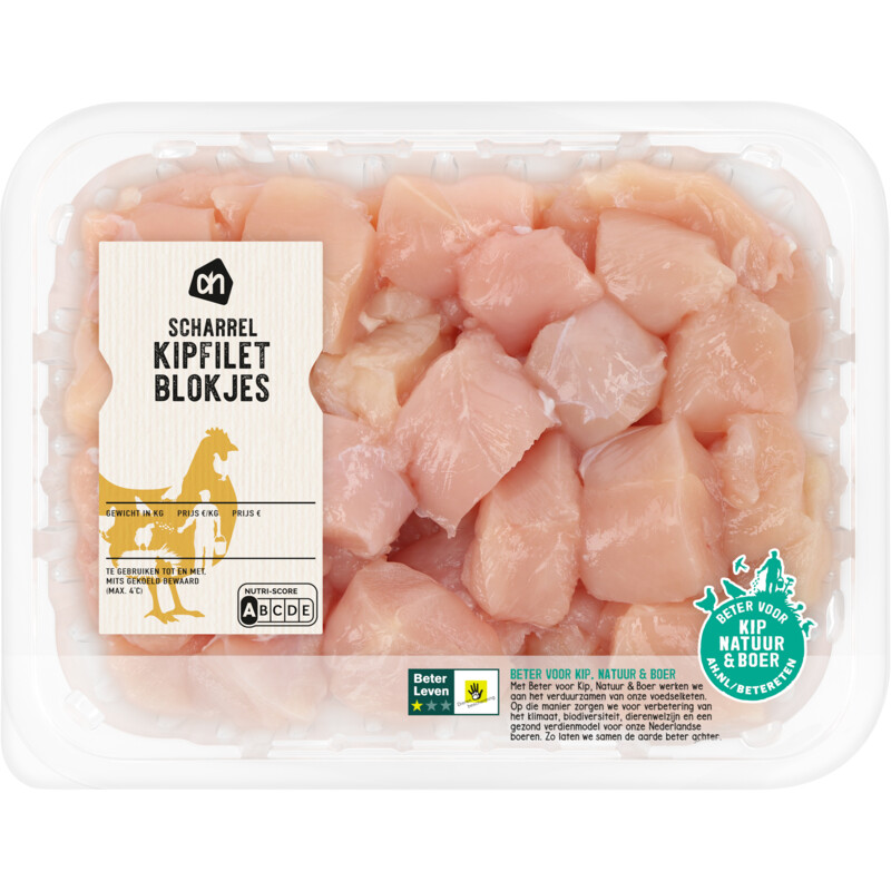 Een afbeelding van AH Scharrel kipfiletblokjes