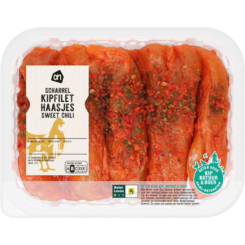 Een afbeelding van AH Scharrel kipfilethaasjes sweet chili