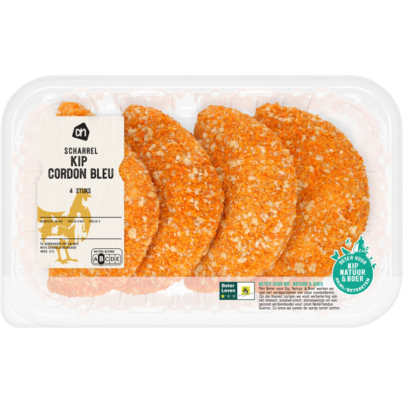 Een afbeelding van AH Scharrel kip cordon bleu 4 stuks