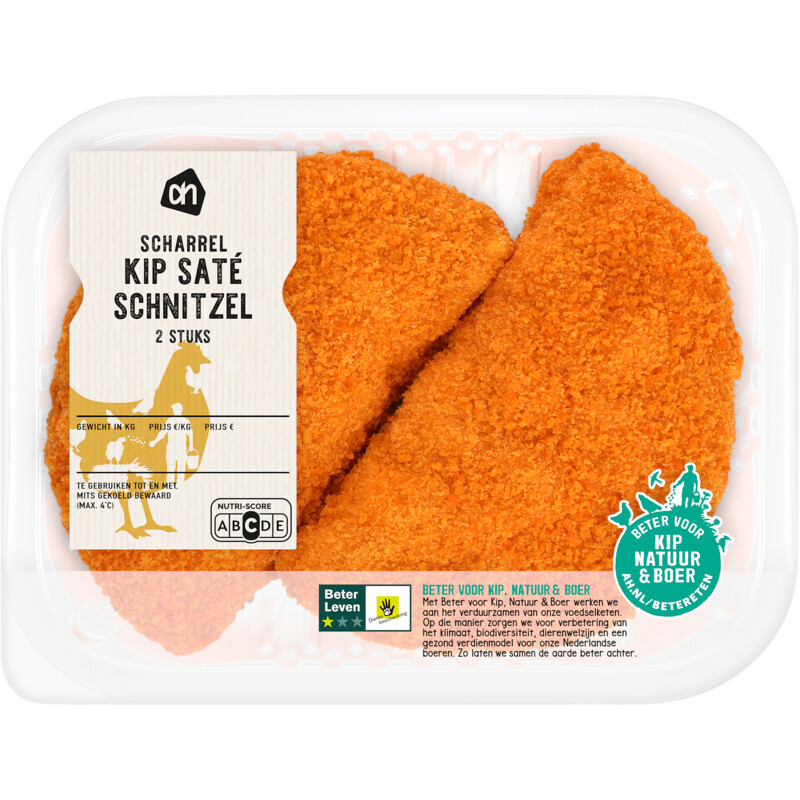 Een afbeelding van AH Scharrel kip saté schnitzel 2 stuks