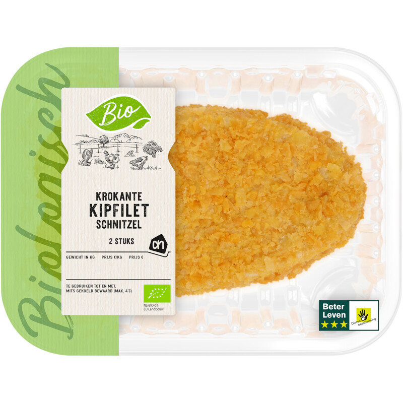 Een afbeelding van AH Biologisch Krokante kipfiletschnitzel