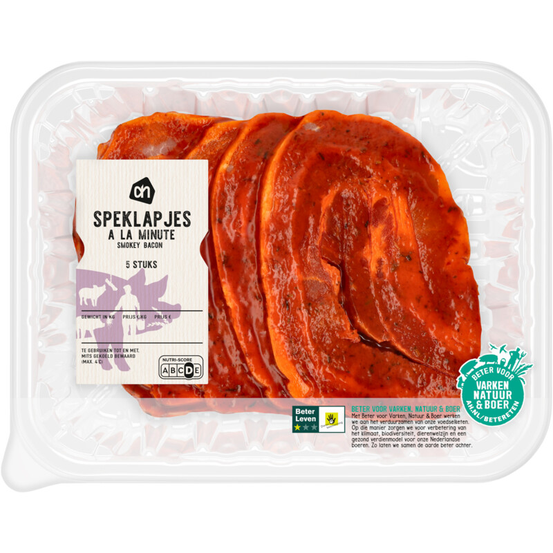 Een afbeelding van AH Speklapjes à la minute smokey bacon