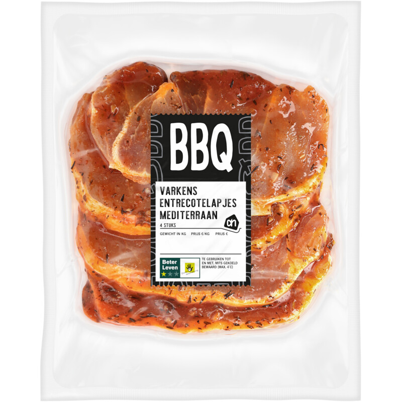 Een afbeelding van AH BBQ varkens entrecotelapjes mediterraan