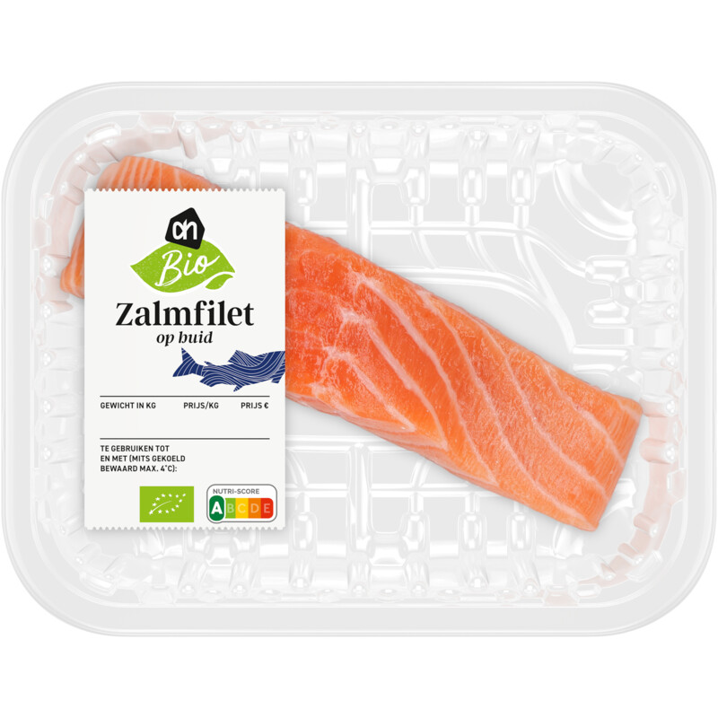 Een afbeelding van AH Biologisch Zalmfilet op huid