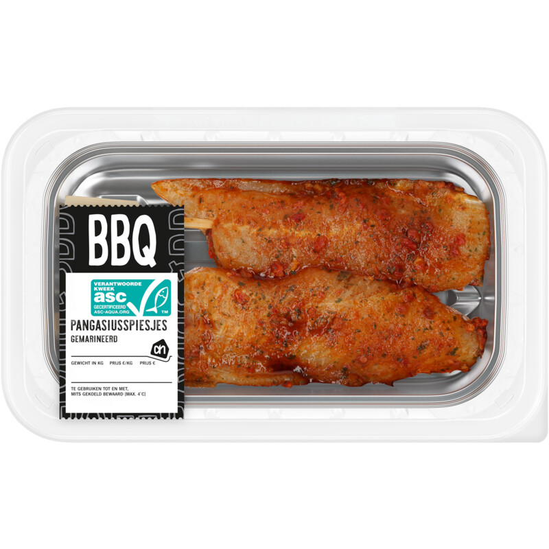 Een afbeelding van AH BBQ pangasiusspiesjes gemarineerd